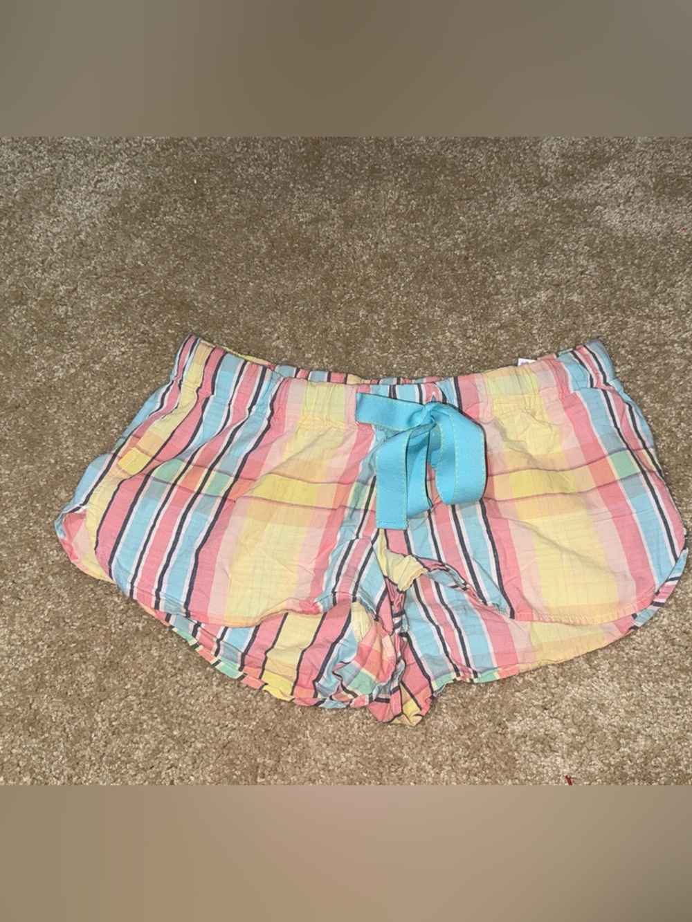 Old navy Pastel Stripe shorts with Blue Waist Tie
